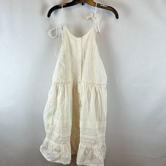 Free People Cotton Desert Days Mini Dress- White - Size L- NWT - Picture 3 of 8